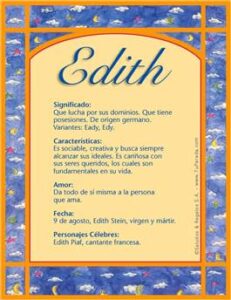 Que Significa El Nombre De Edith En La Biblia